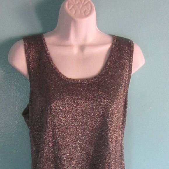 Sadimara  I Magnin  Womens Size M 1980's Vintage Black Sparkle Knit Tank Top - Picture 9 of 11